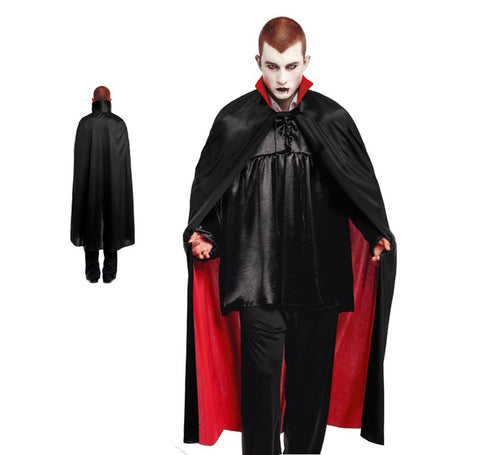 Capa de vampiro negro y rojo de 140 cm