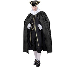 Cape élégante noire de 120 cm pour adulte