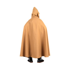 Cape longue médiévale marron avec capuche enfant