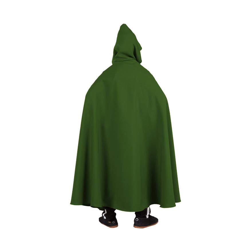 Translation missing: fr.Capa larga Medieval verde oscuro con capucha infantil