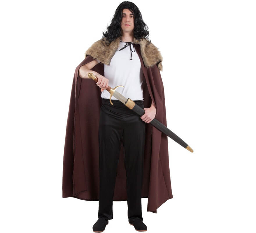Translation missing: fr.Capa Marrón de Guardián Medieval con pelo