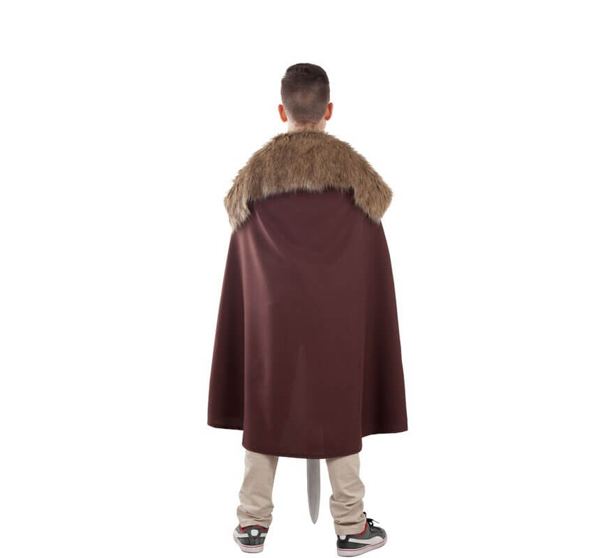 Translation missing: fr.Capa Marrón de Guardián Medieval con Pelo para niños