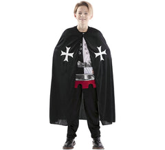Cape noire médiévale pour enfants
