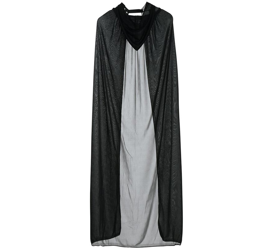Translation missing: fr.Capa negra con capucha de 135 cm