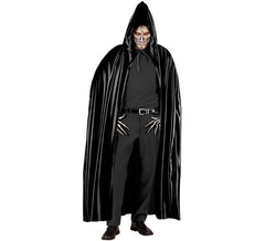 Cape à capuche noire sinistre 142 cm pour adultes