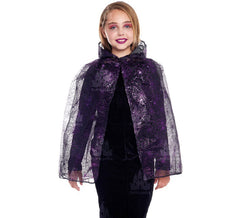 Cape toile d'araignée lilas enfant 90 cm