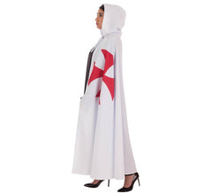 Cape de Templier Blanche avec croix pour adulte