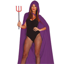 Cape en velours violet avec capuche 130 cm