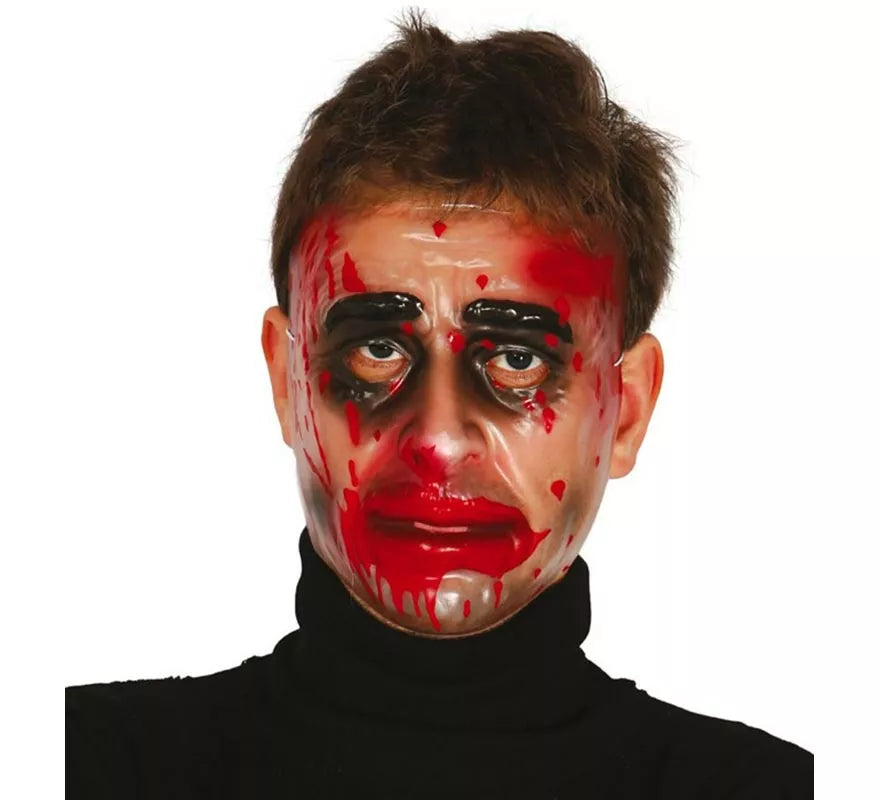 Translation missing: fr.Careta de hombre Zombie transparente con sangre