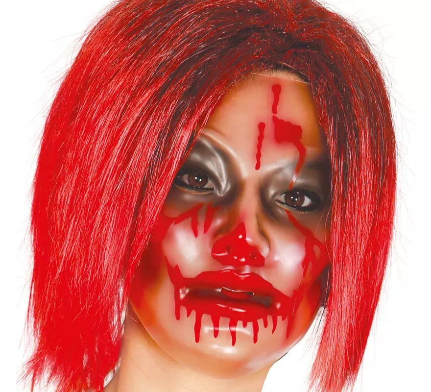 Translation missing: fr.Careta de mujer Zombie transparente con sangre