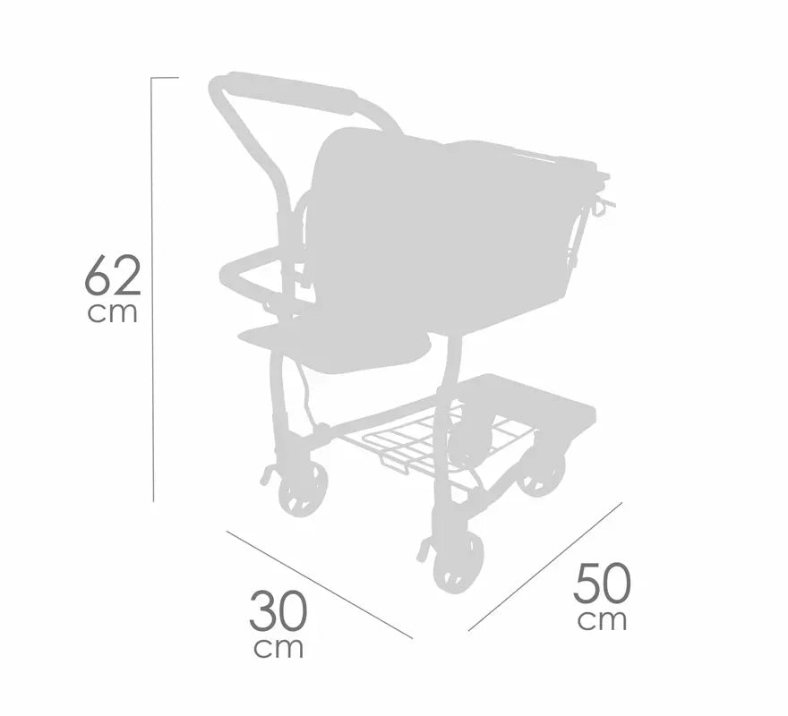 Carro Compra Portabebés con Frutas para Muñecas de hasta 50 cm