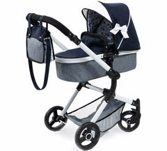 Poussette pour poupée Neo Vario Combi, bleue et grise
