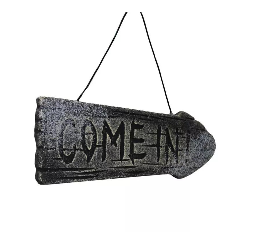 Translation missing: fr.Cartel Colgante Come In de 39x12 cm