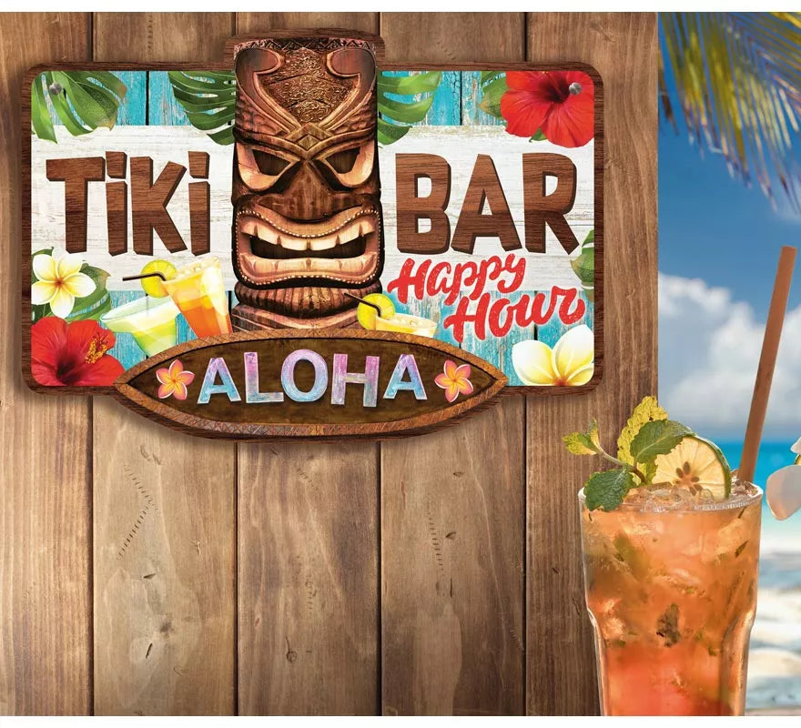 Translation missing: fr.Cartel Tiki Bar Aloha de 25x35 cm