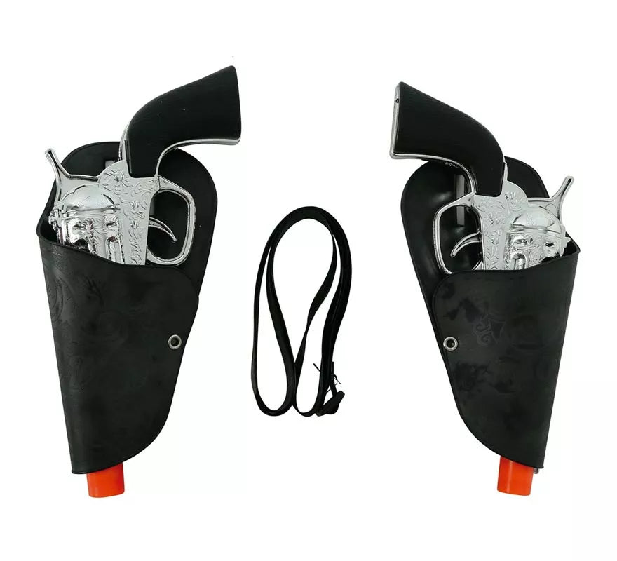 Cartuchera doble con dos pistolas infantil