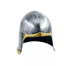 Casque de chevalier médiéval argenté