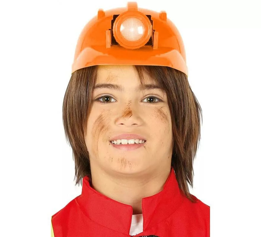 Translation missing: fr.Casco de Obrero Naranja con Luz para niño