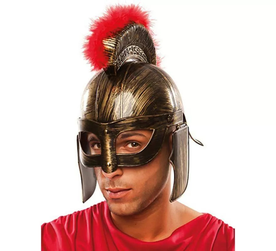 Translation missing: fr.Casco de Romano Dorado con pelo rojo