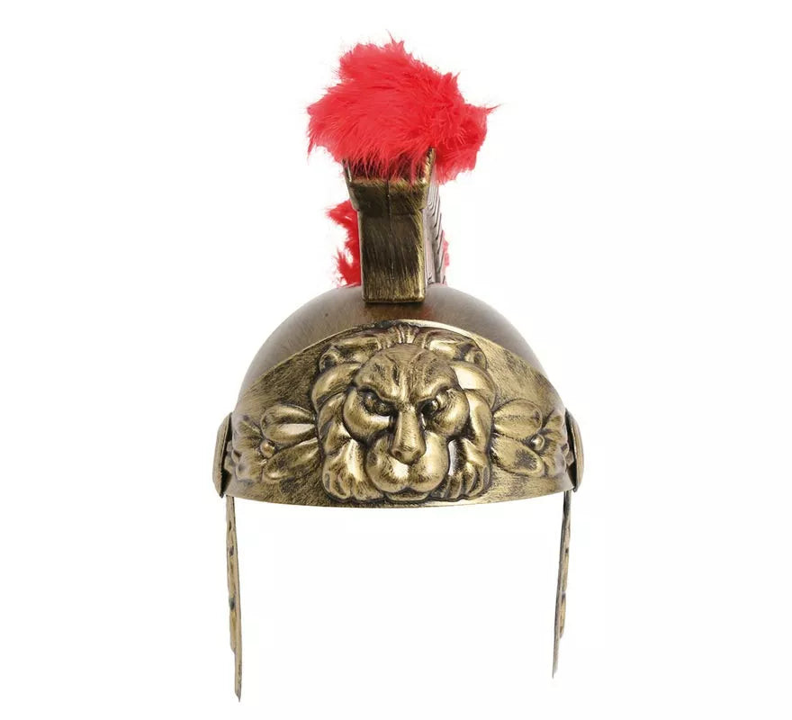 Translation missing: fr.Casco de Romano Dorado con Plumas para niño