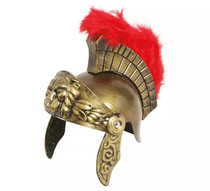 Translation missing: fr.Casco de Romano Dorado con Plumas para niño
