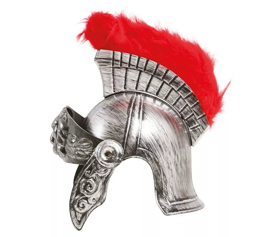 Translation missing: fr.Casco de Romano Plateado con Plumas