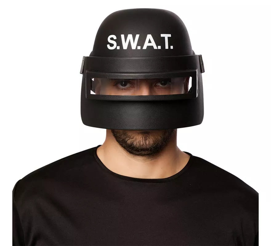 Translation missing: fr.Casco de Swat negro adulto