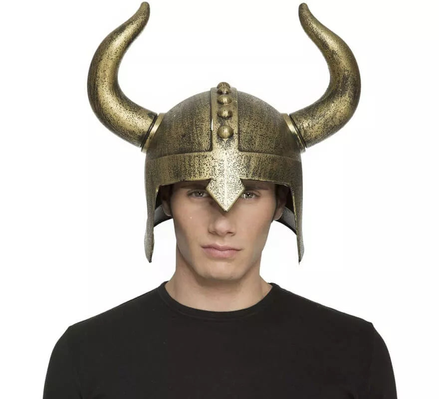 Translation missing: fr.Casco de Vikingo con cuernos color Bronce