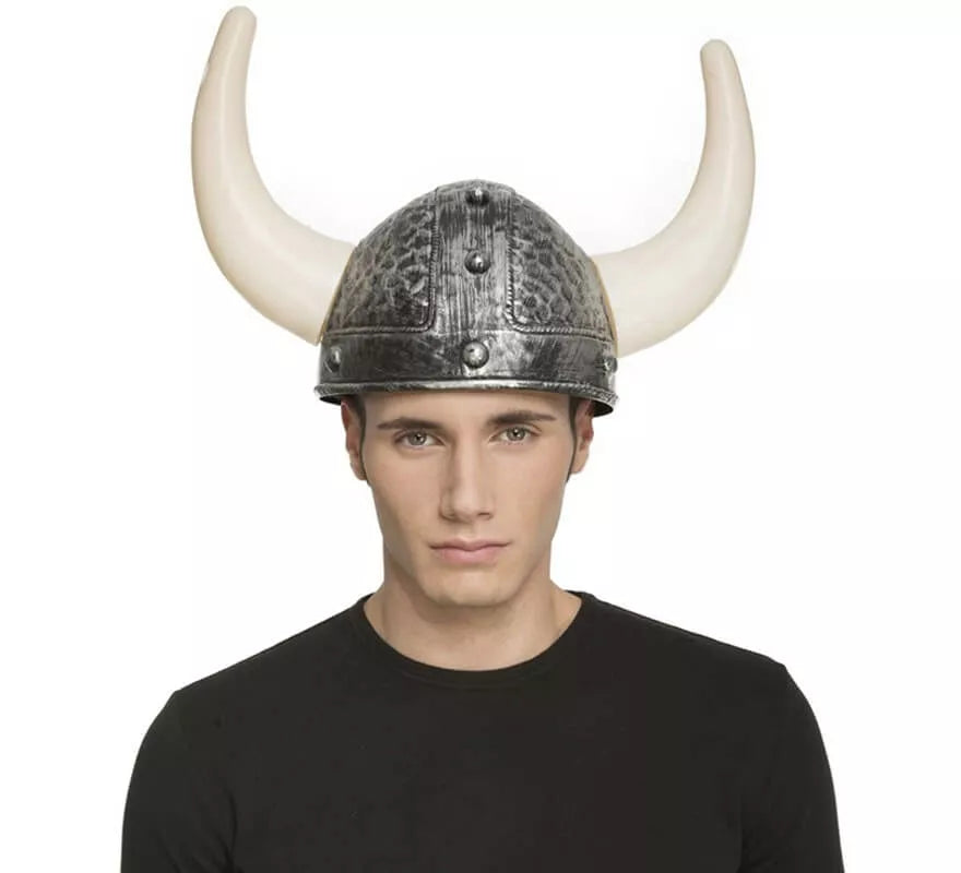 Translation missing: fr.Casco de Vikingo con cuernos color Plateado