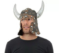 Casco de Vikingo cuernos blancos de látex