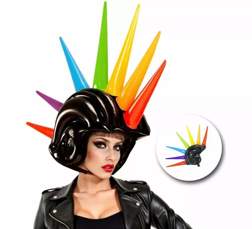 Casco Hinchable Punk con Pinchos de 90 cm