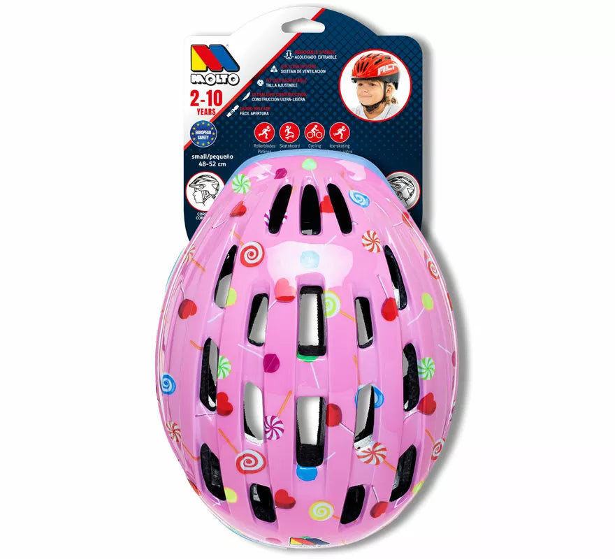 Casco Moltó rosa para niña