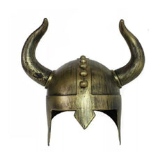 Casque Viking doré vieilli avec cornes
