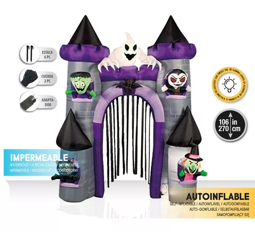 Translation missing: fr.Castillo Auto Hinchable de Halloween con LEDs de 270 cm