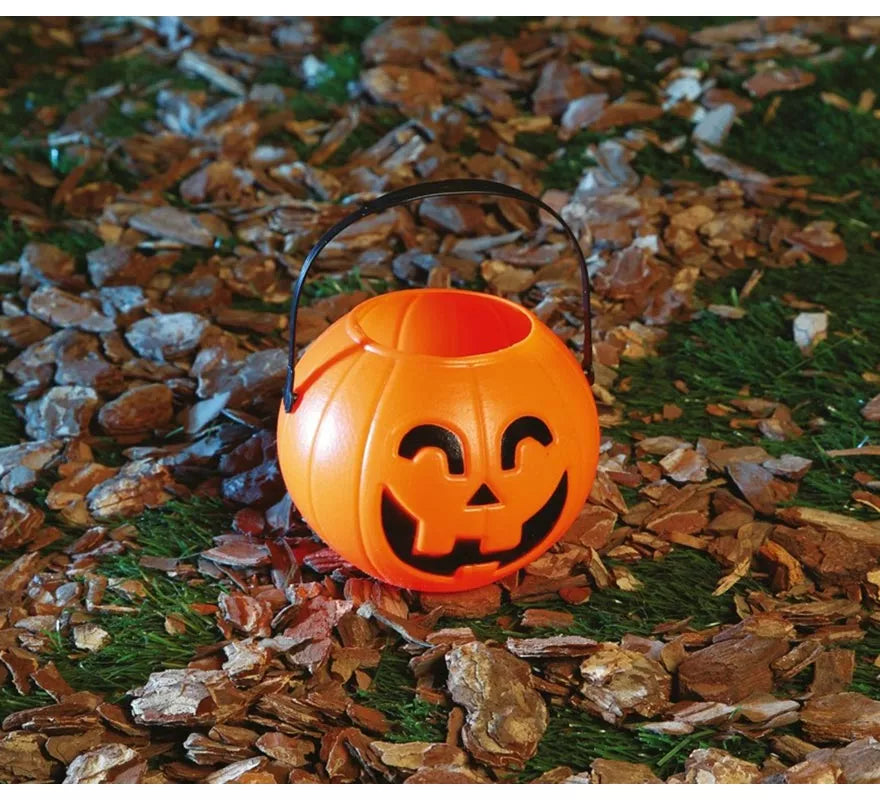 Translation missing: fr.Cesta Calabaza 11 cm de plástico para Halloween