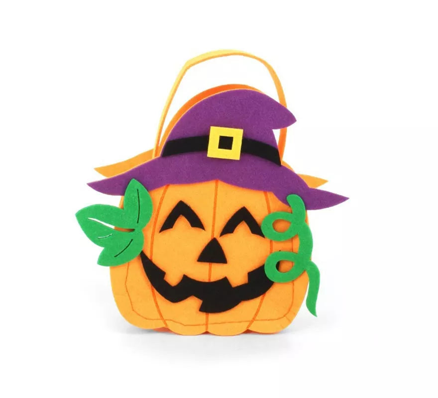 Translation missing: fr.Cesta para dulces Calabaza de fieltro de 17x12x6 cm