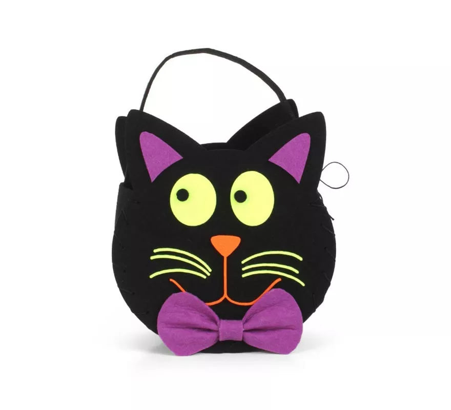 Translation missing: fr.Cesta para dulces Gato de fieltro de 17x12x6 cm