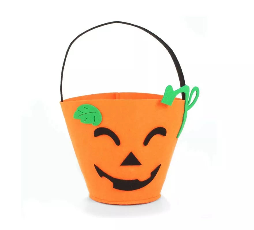 Translation missing: fr.Cesta para dulces Happy Calabaza de fieltro de 14,5x10 cm