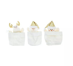 Panier cadeau de Noël blanc en modèles assortis