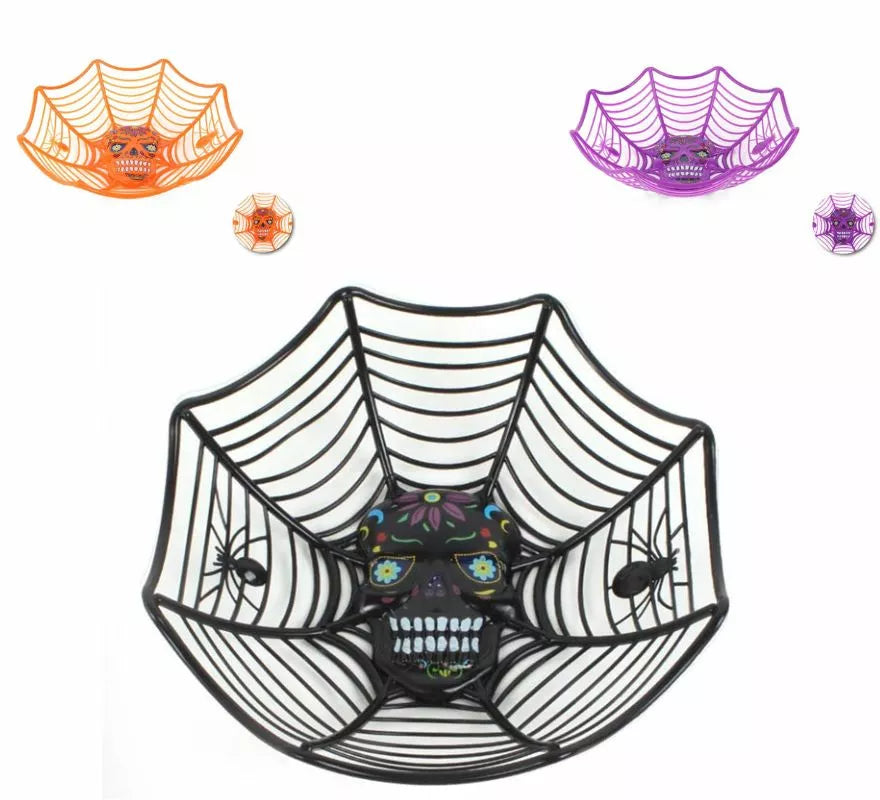 Translation missing: fr.Cesta Telaraña con Calavera 27x25,5x7,5 cm en varios colores