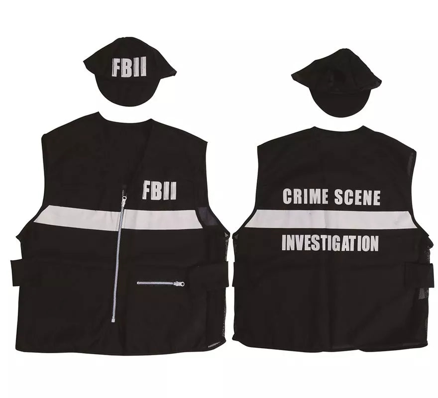 Translation missing: fr.Chaleco antibalas y gorra del F.B.I. para adulto