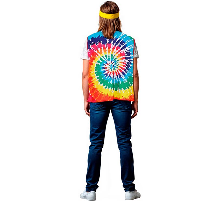 Translation missing: fr.Chaleco de Hippie círculos multicolor adulto