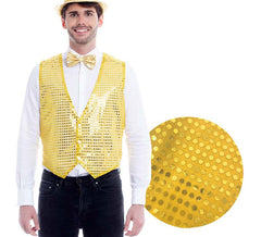 Gilet à paillettes dorées pour homme