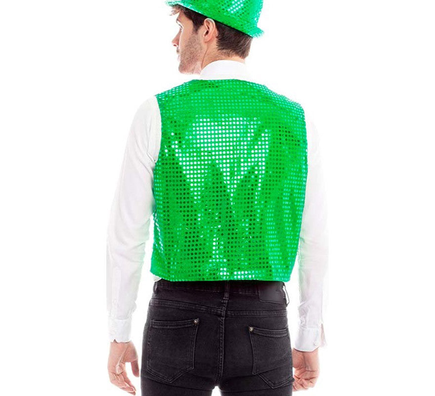 Translation missing: fr.Chaleco de Lentejuelas color Verde para hombre