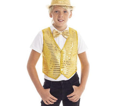 Gilet enfant sequins dorés