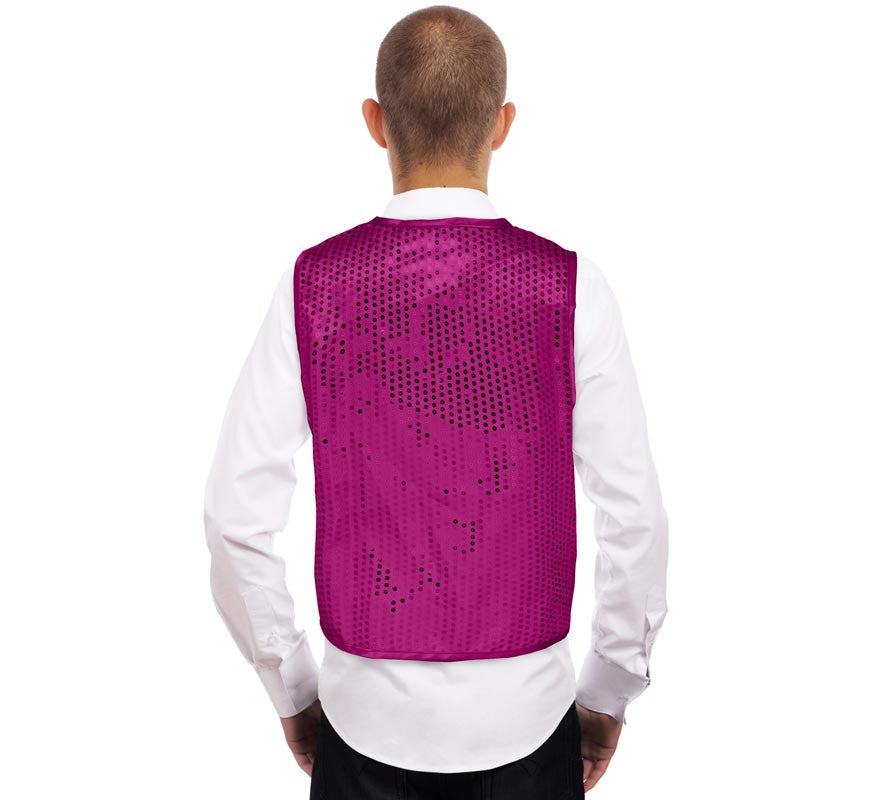 Translation missing: fr.Chaleco de Lentejuelas fucsia para adultos