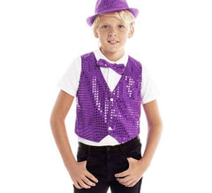 Gilet enfant violet à sequins