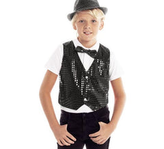 Gilet enfant noir à sequins
