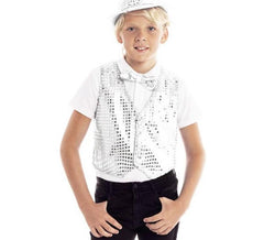Gilet enfant à sequins argentés