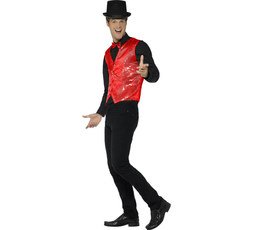 Chaleco de Lentejuelas Rojo para hombre