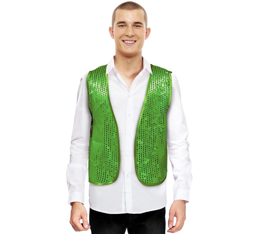 Translation missing: fr.Chaleco de Lentejuelas verde para adultos